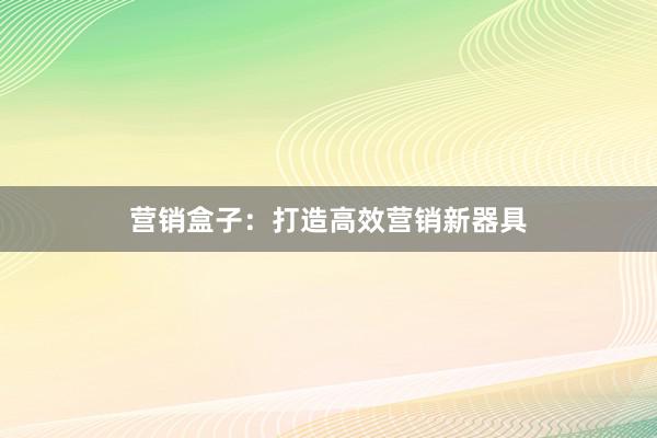 营销盒子：打造高效营销新器具
